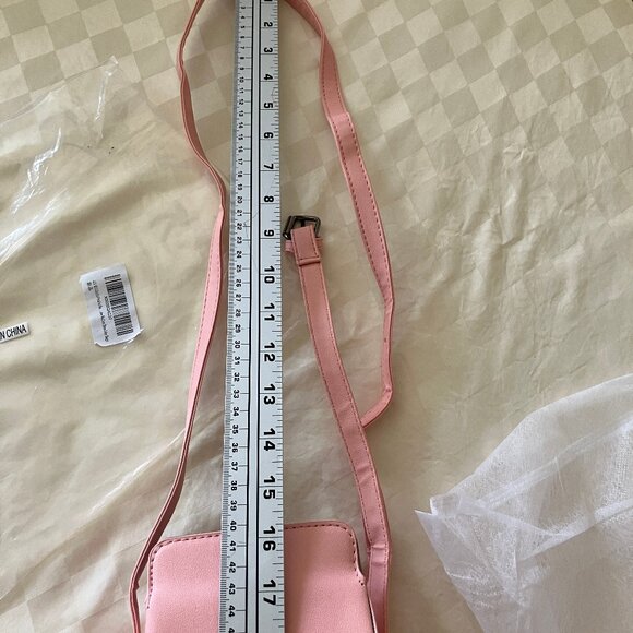 LUI SUI Girl's Fruits one Wallet Shoulder Pink Bag Strawberry Milk Size 4x10x3,5 - Picture 13 of 13